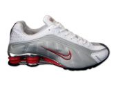 Shox R4 - Branco e Prata Mola Vermelha Cromado